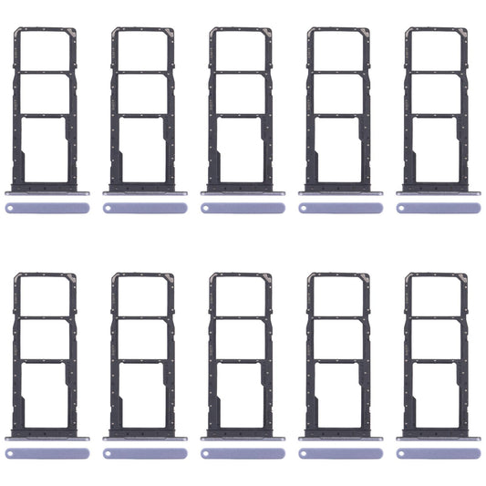 For Samsung Galaxy A07 4G SM-A075F Original 10pcs SIM Card Tray + SIM Card Tray + Micro SD Card Tray (Blue)