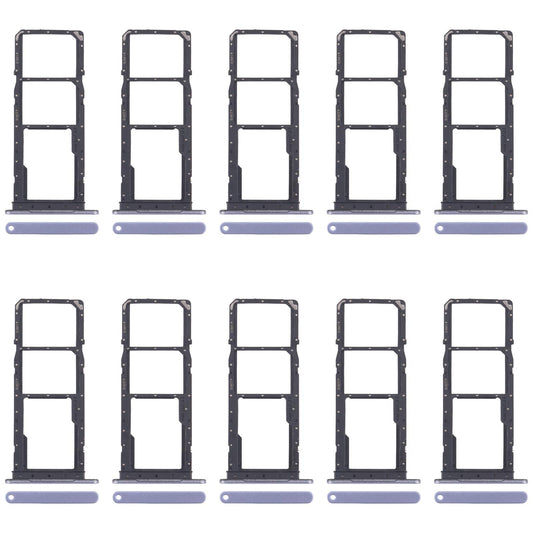 For Samsung Galaxy A07 4G SM-A075F Original 10pcs SIM Card Tray + SIM Card Tray + Micro SD Card Tray (Blue)