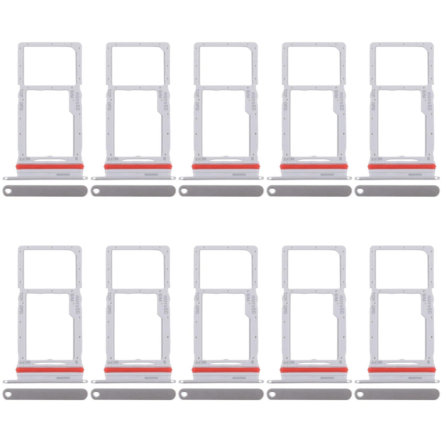 For Samsung Galaxy M36 SM-M366P 10pcs Original SIM + Micro SD Card Tray (Silver)