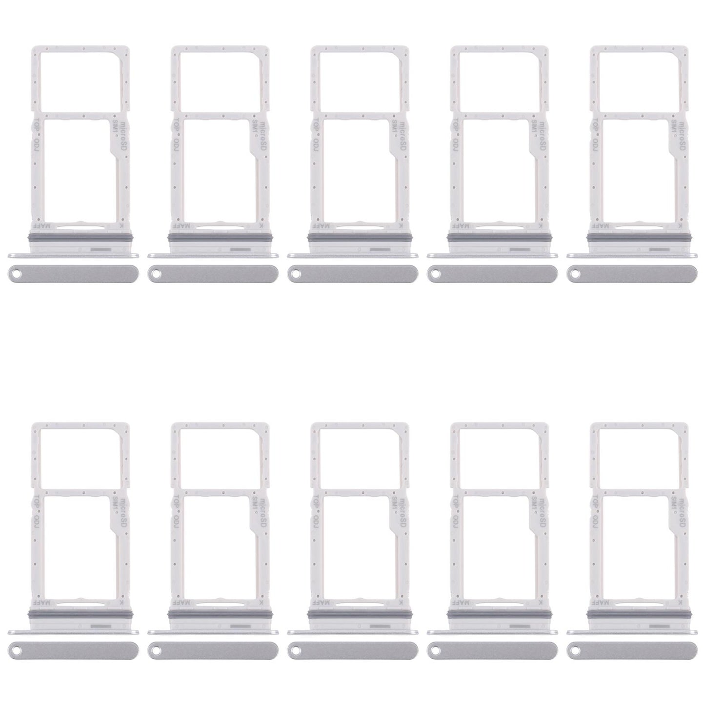 For Samsung Galaxy M16 SM-M166P 10pcs Original SIM + Micro SD Card Tray (Silver)