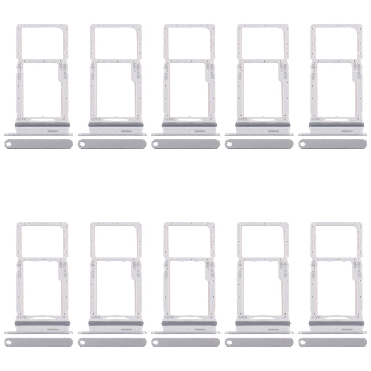 For Samsung Galaxy M16 SM-M166P 10pcs Original SIM + Micro SD Card Tray (Silver)