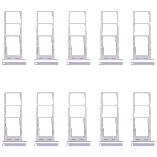 For Samsung Galaxy A14 5G SM-A146B 10pcs Original SIM Card Tray + SIM Card Tray + Micro SD Card Tray (Silver)