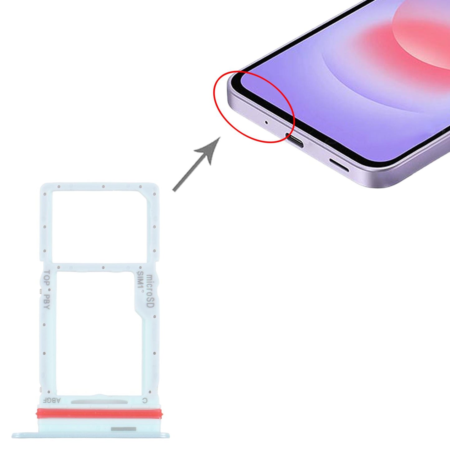 For Samsung Galaxy A27 SM-A276U Original SIM + Micro SD Card Tray (Green)