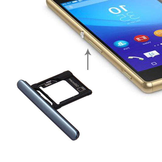 Micro SD / SIM Card Tray + Card Slot Port Dust Plug for Sony Xperia XZ Premium (Dual SIM Version)(Black)