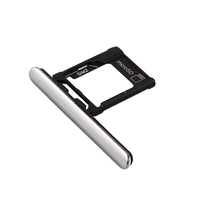Micro SD / SIM Card Tray + Card Slot Port Dust Plug for Sony Xperia XZ Premium (Dual SIM Version)(Silver)