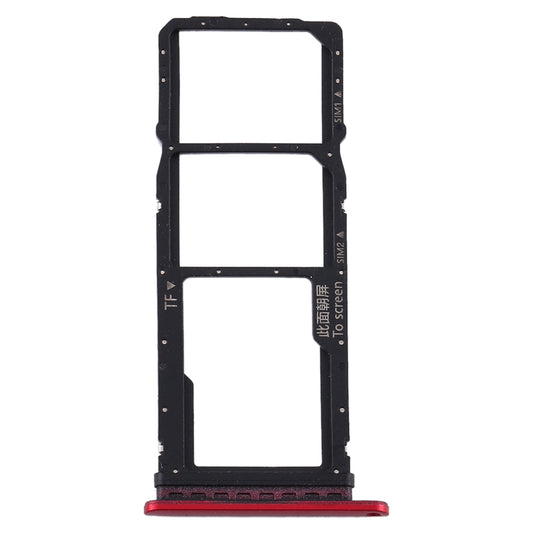 SIM Card Tray + SIM Card Tray + Micro SD Card Tray for Huawei Y7p (Red)
