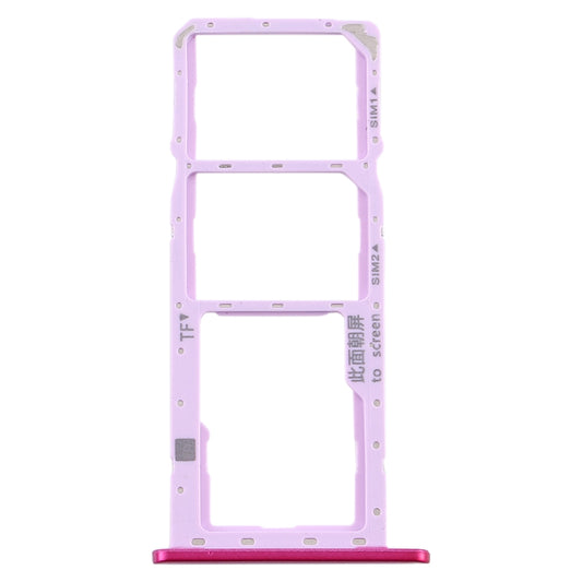 SIM Card Tray + SIM Card Tray + Micro SD Card Tray for Huawei Y6 Pro (2019) (Rose Red)