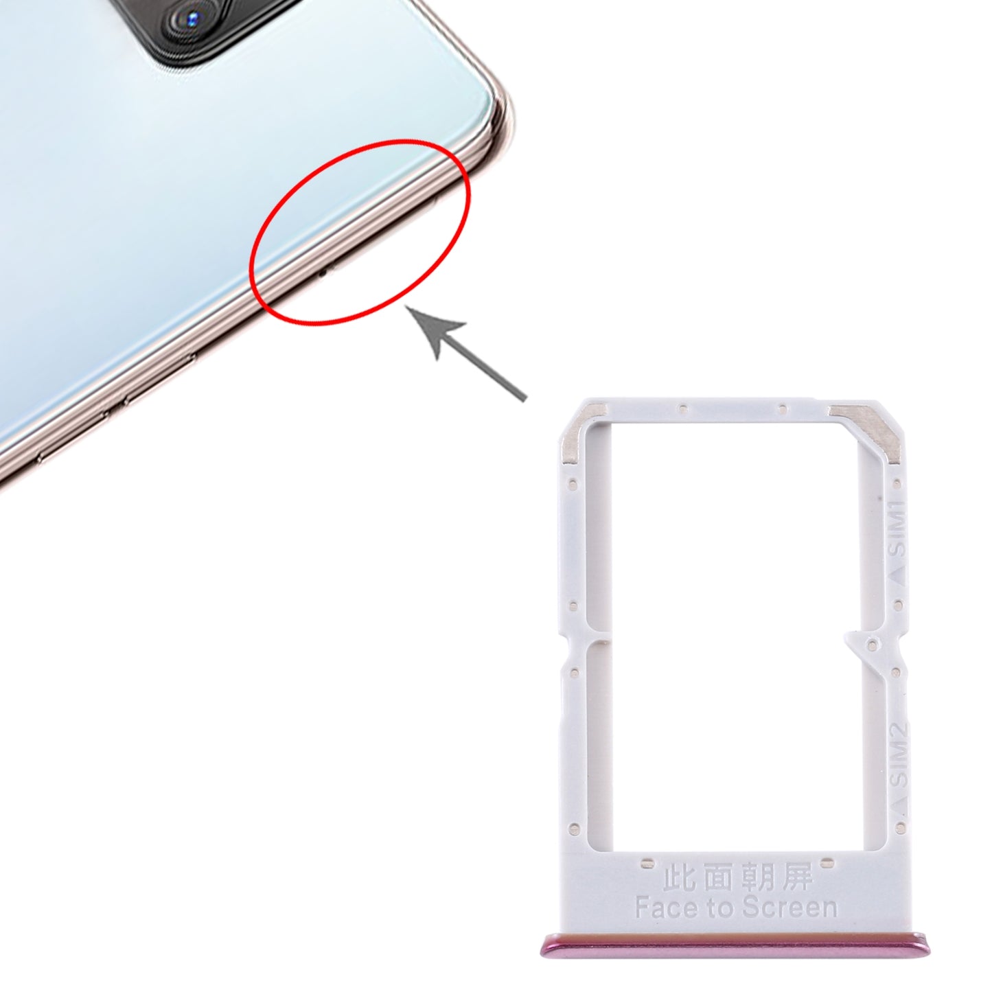 For OPPO A92S/Reno4 Z 5G PDKM00 SIM Card Tray + SIM Card Tray (Purple)