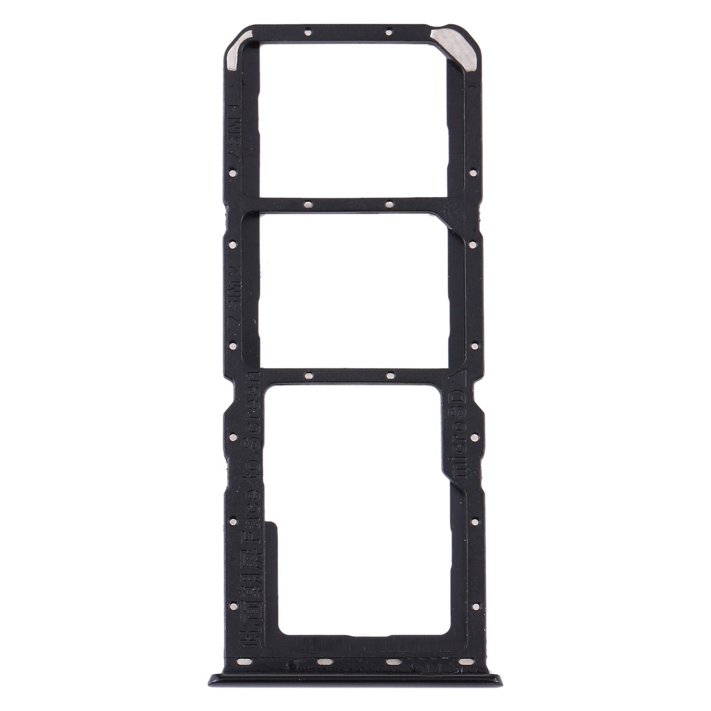 For OPPO A91/F15/Reno3 4G/Reno3 Youth CPH2001 CPH2021 PCPM00 SIM Card Tray + SIM Card Tray + Micro SD Card Tray(Black)