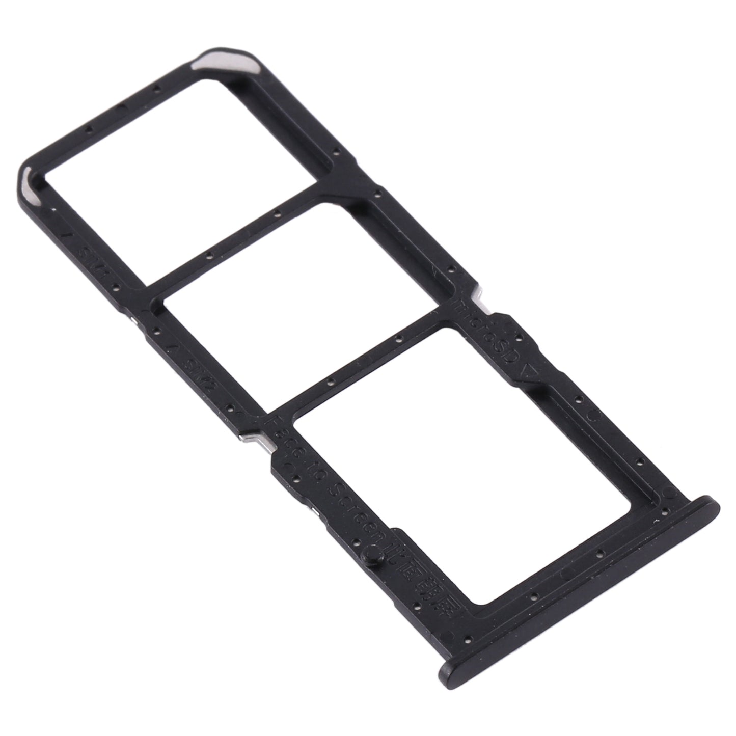 For OPPO A32 / A53 4G / A33 2020 / A53s / A11s PDVM00  SIM Card Tray + SIM Card Tray + Micro SD Card Tray(Black)