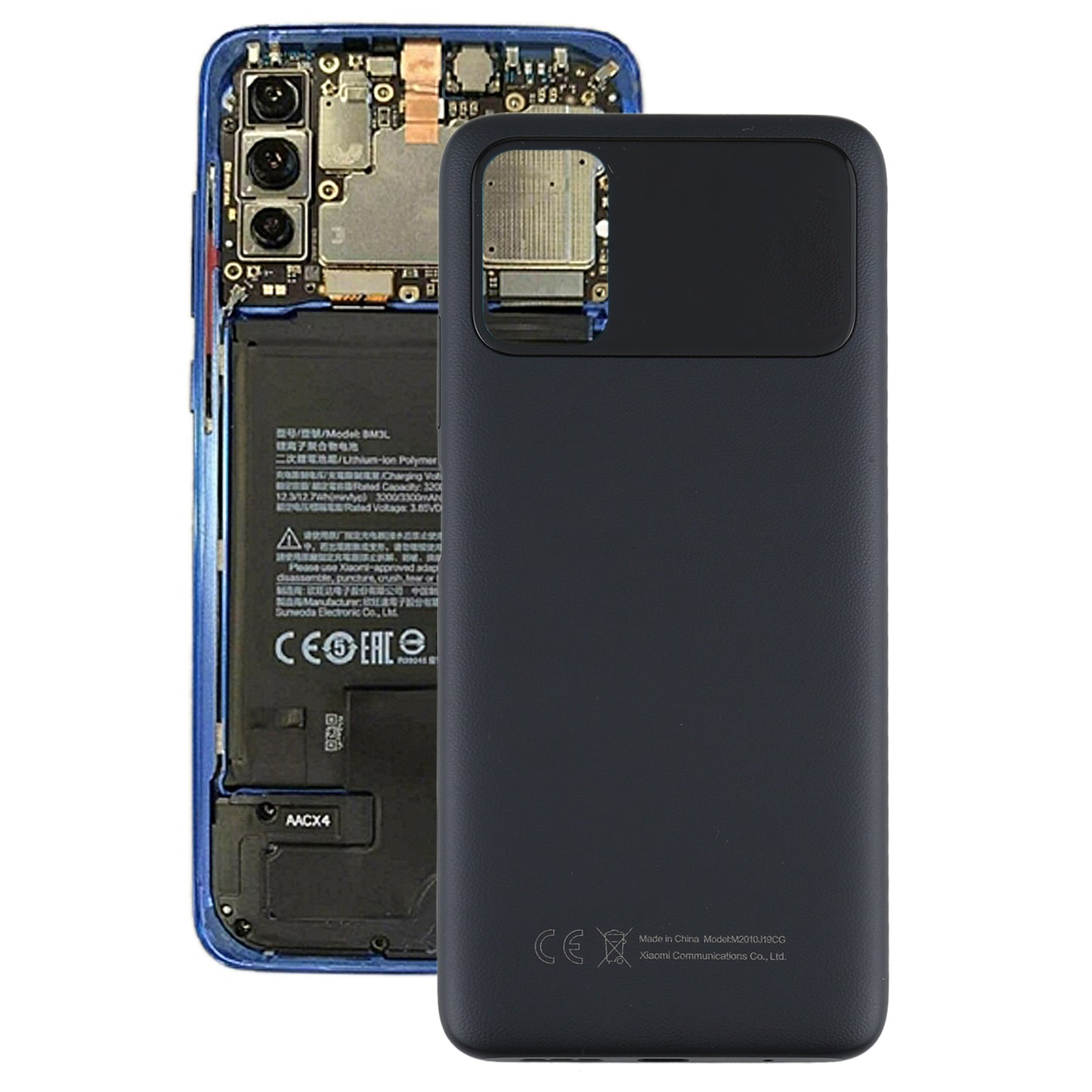 Original Battery Back Cover for Xiaomi Poco M3 M2010J19CG(Black)