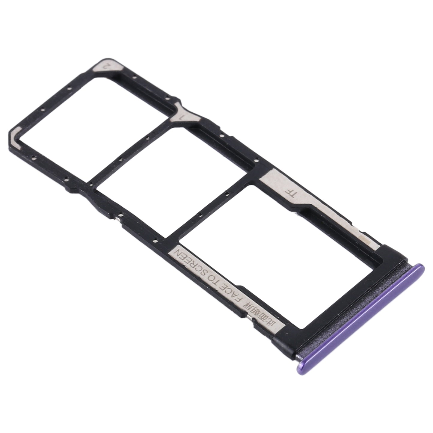 SIM Card Tray + SIM Card Tray + Micro SD Card Tray for Xiaomi Redmi Note 9 5G / Redmi Note 9T M2007J22G M2007J22C(Purple)
