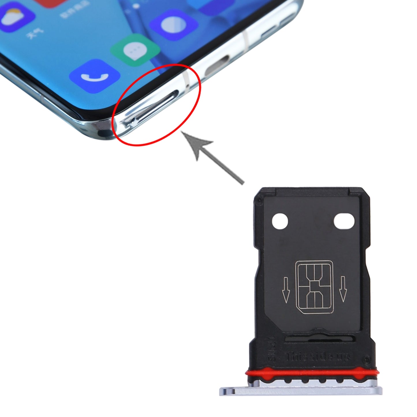 For OnePlus 9 Pro SIM Card Tray + SIM Card Tray (Silver)