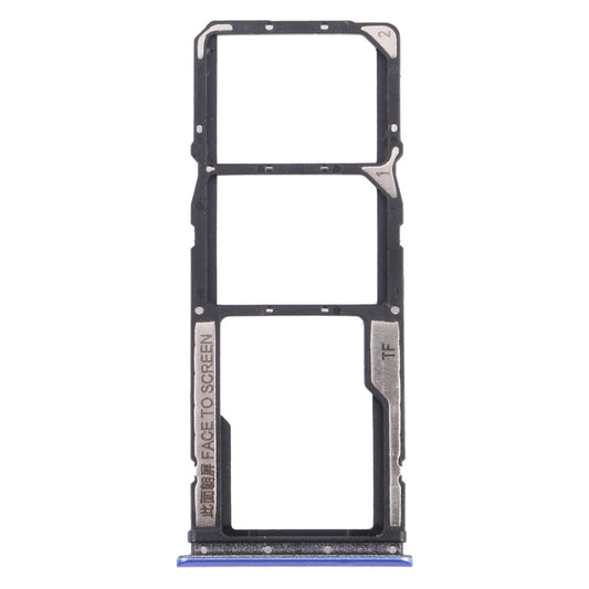 SIM Card Tray + SIM Card Tray + Micro SD Card Tray for Xiaomi Poco M3 M2010J19CG M2010J19CI (Blue)