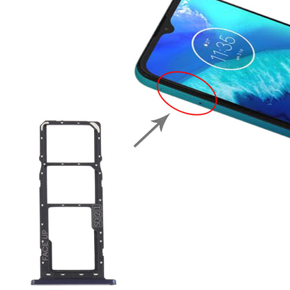 SIM Card Tray + SIM Card Tray + Micro SD Card Tray for Motorola Moto G8 Power Lite (Black)