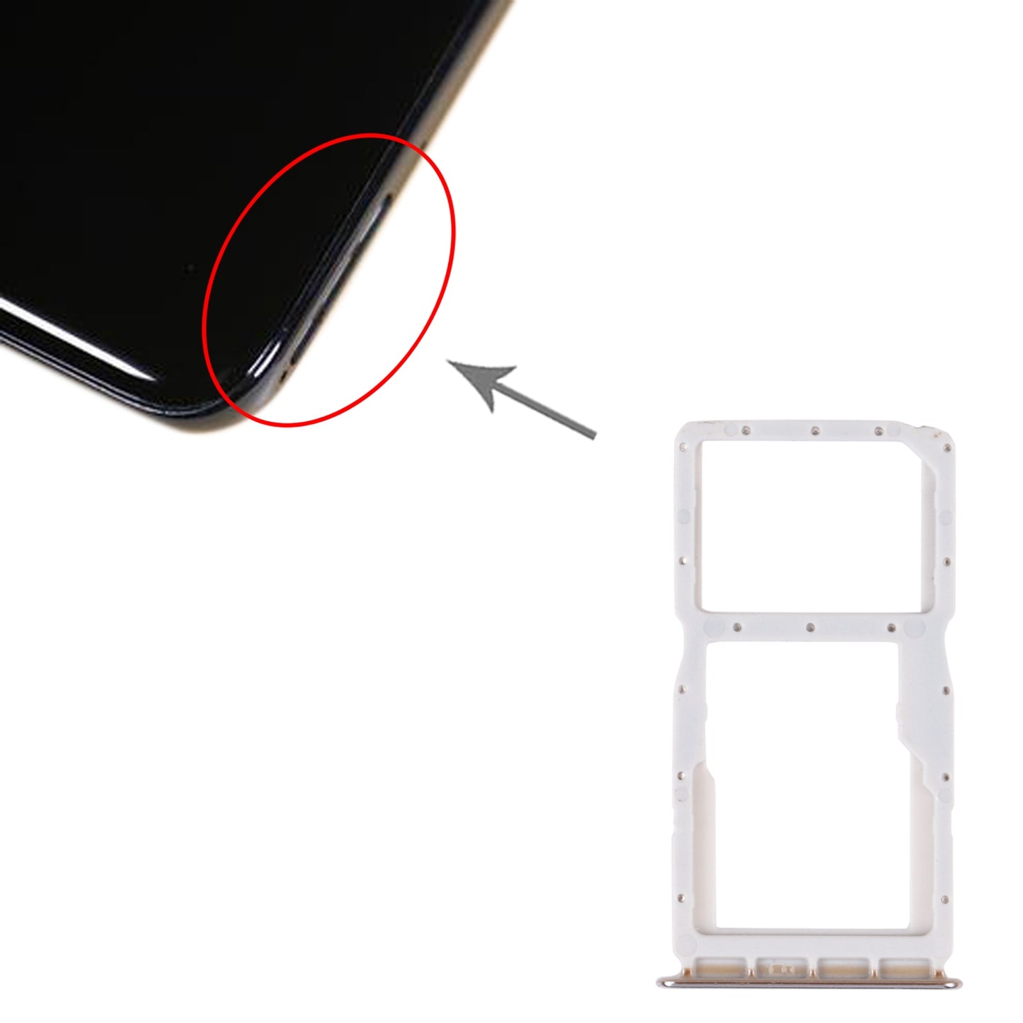 SIM Card Tray + SIM Card Tray / Micro SD Card Tray for Huawei Nova 4e(Silver)