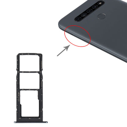 SIM Card Tray + SIM Card Tray + Micro SD Card Tray for LG K41S LMK410EMW LM-K410EMW LM-K410 (Silver)