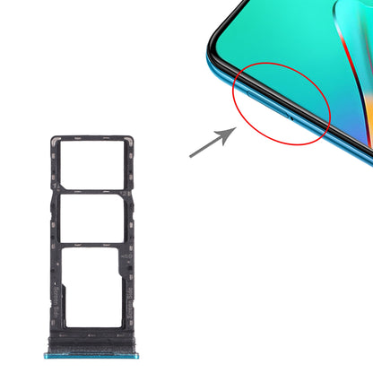 For infinix Smart 5 X657 X657C SIM Card Tray + SIM Card Tray + Micro SD Card Tray (Green)