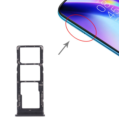 For Tecno Pouvoir 4 Pro / Pouvoir 4 LC7 SIM Card Tray + SIM Card Tray + Micro SD Card Tray (Black)