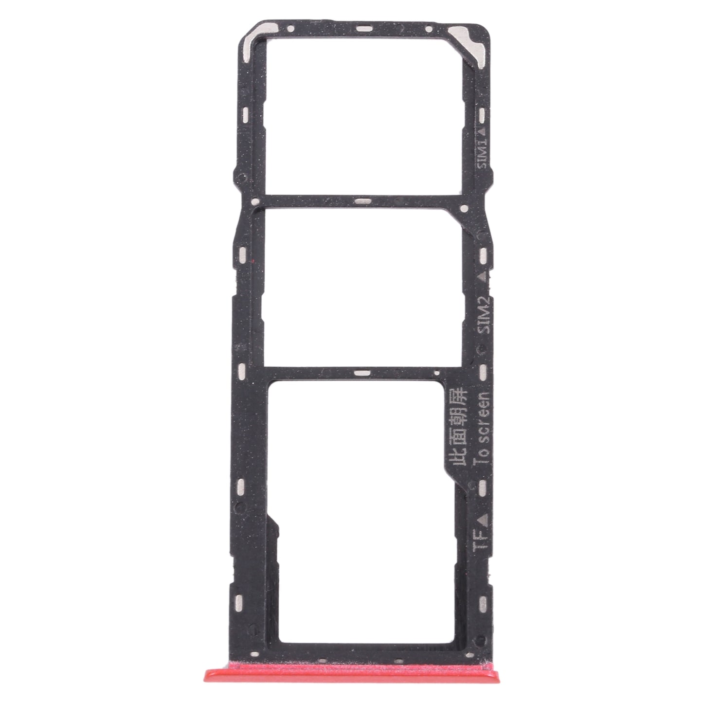 For OPPO Realme C12 RMX2189  SIM Card Tray + SIM Card Tray + Micro SD Card Tray (Red)