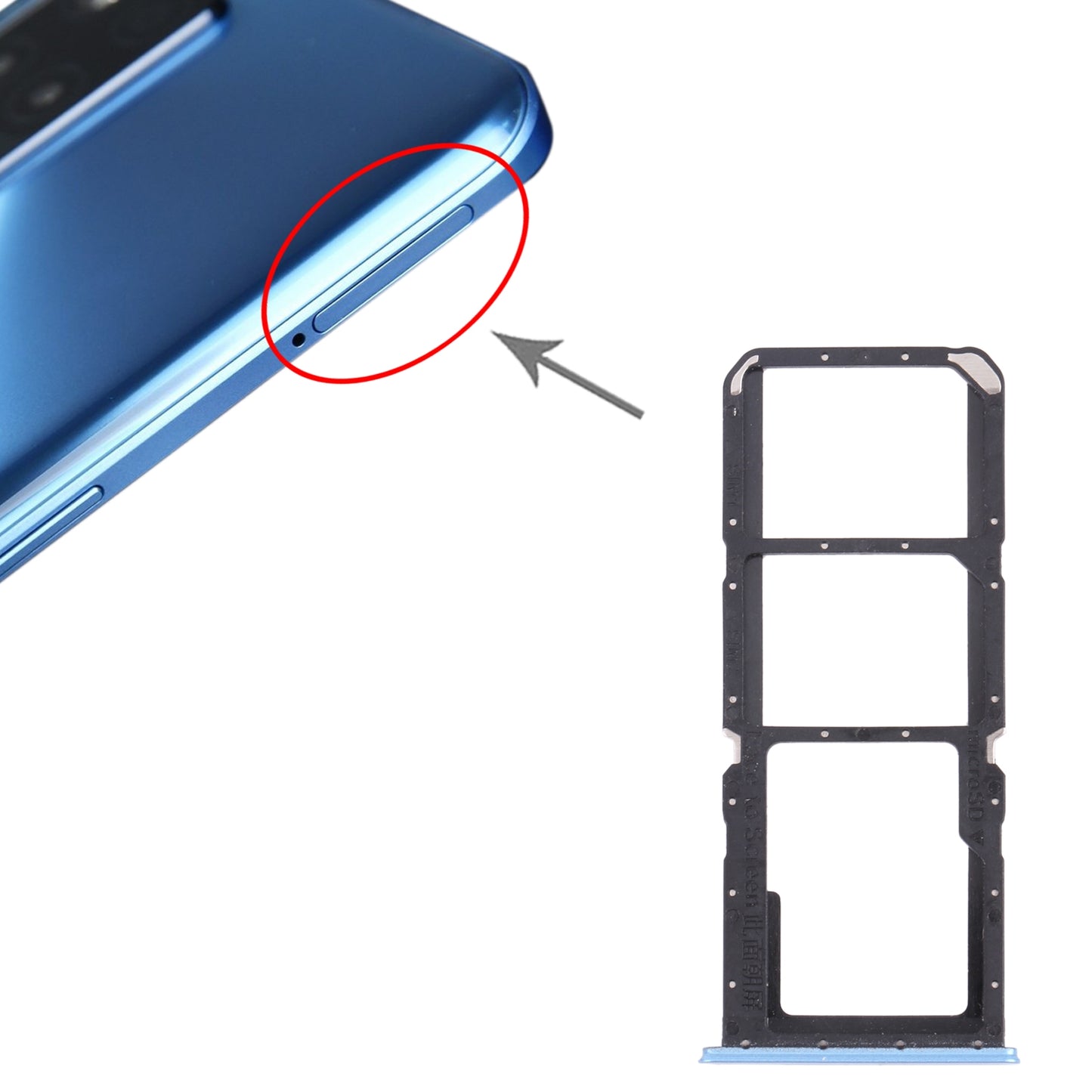 For OPPO Realme V13 5G SIM Card Tray + SIM Card Tray + Micro SD Card Tray (Silver)