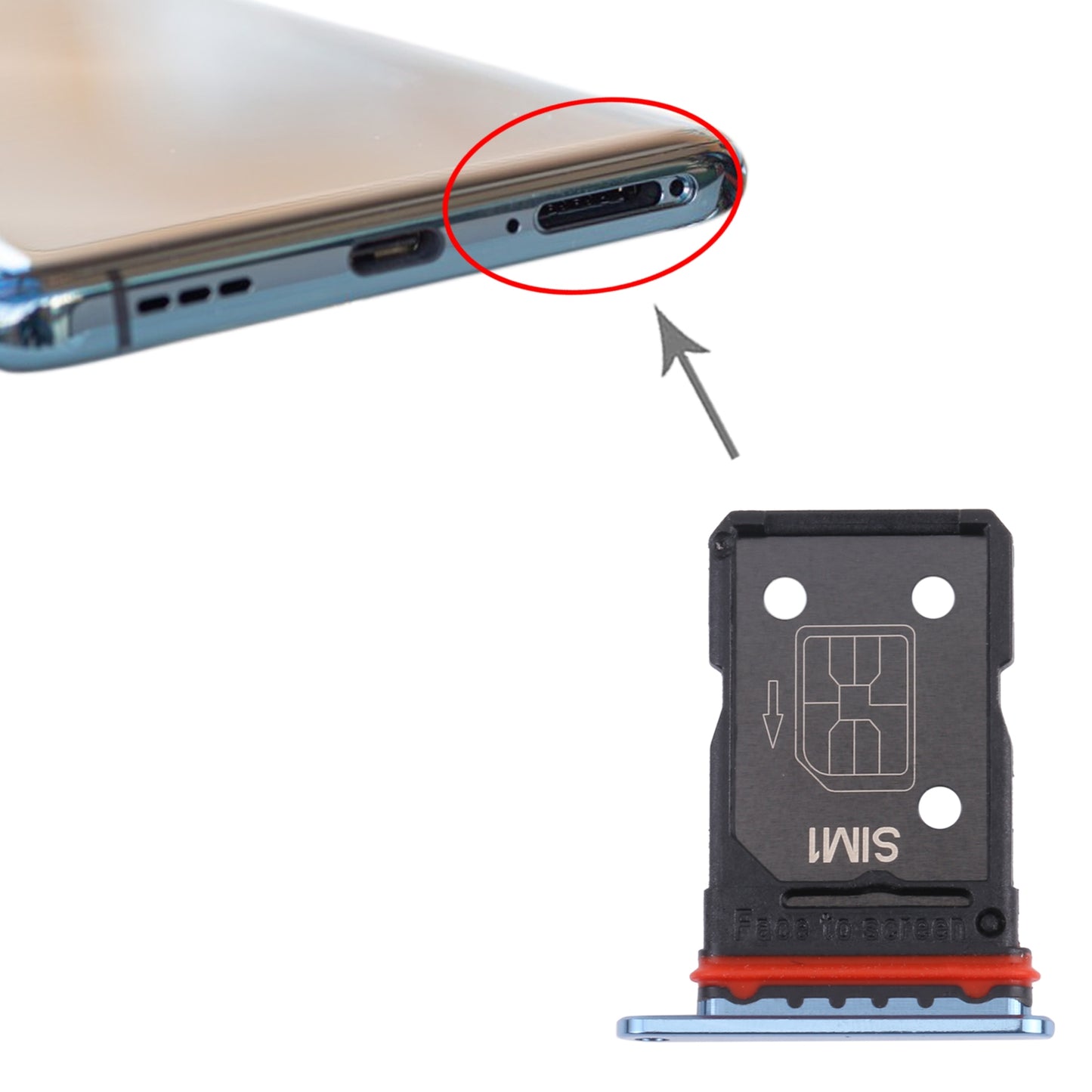 For OPPO Find X3 PEDM00 / Find X3 Pro SIM Card Tray + SIM Card Tray(Blue)