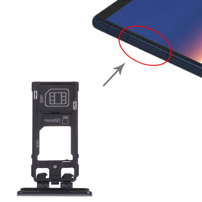 SIM Card Tray + SIM Card Tray / Micro SD Card Tray for Sony Xperia 5 (Black)