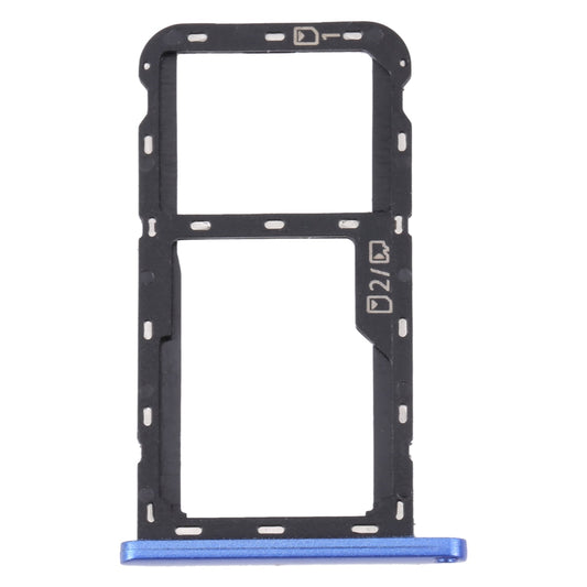 For ZTE Blade A52 SIM Card Tray + SIM Card Tray / Micro SD Card Tray (Blue)