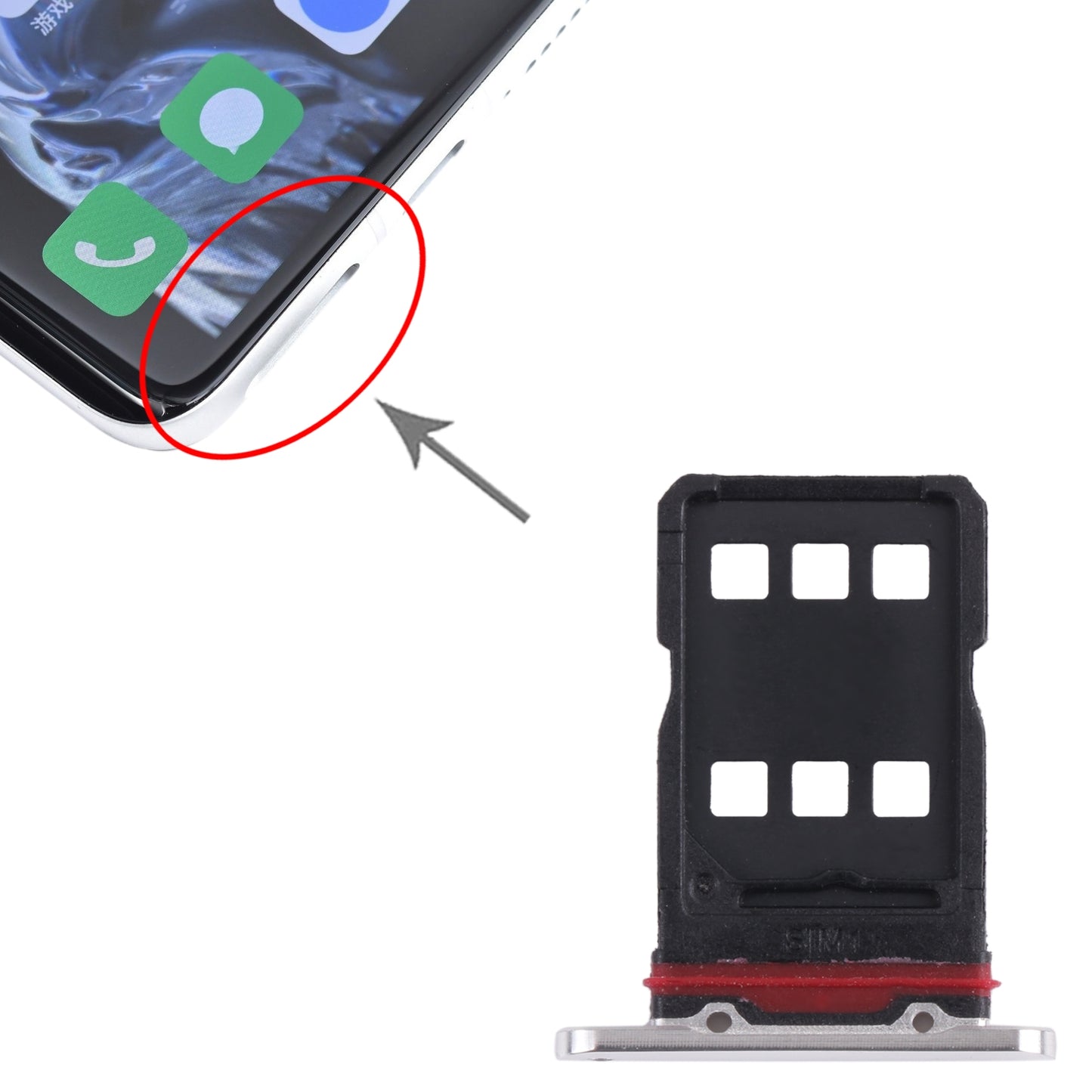 For Meizu 18 Pro SIM Card Tray + SIM Card Tray (Silver)