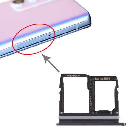 Nano SIM Card Tray + Nano SIM Card Tray / Micro SD Card Tray for LG Wing 5G LMF100N, LM-F100N, LM-F100V, LM-F100 (Black)