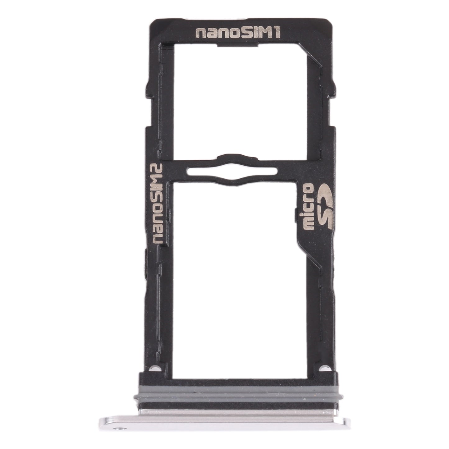 Nano SIM Card Tray + Nano SIM Card Tray / Micro SD Card Tray for LG G8S ThinQ LMG810, LM-G810, LMG810EAW (Silver)