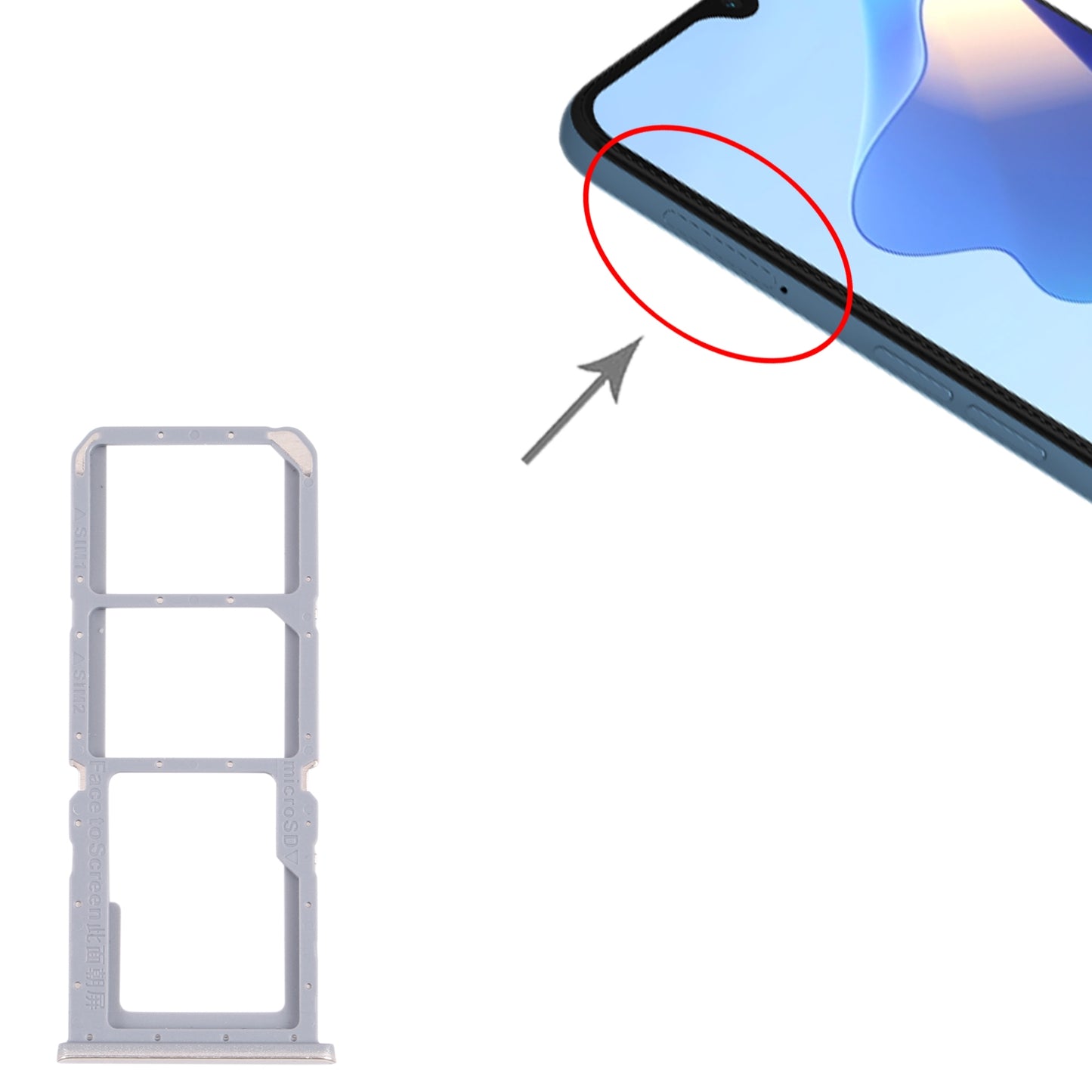 For OPPO A16 / A16S CPH2269 CPH2271  SIM Card Tray + SIM Card Tray + Micro SD Card Tray (Gold)