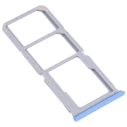 For OPPO A16 / A16S CPH2269 CPH2271  SIM Card Tray + SIM Card Tray + Micro SD Card Tray (Blue)