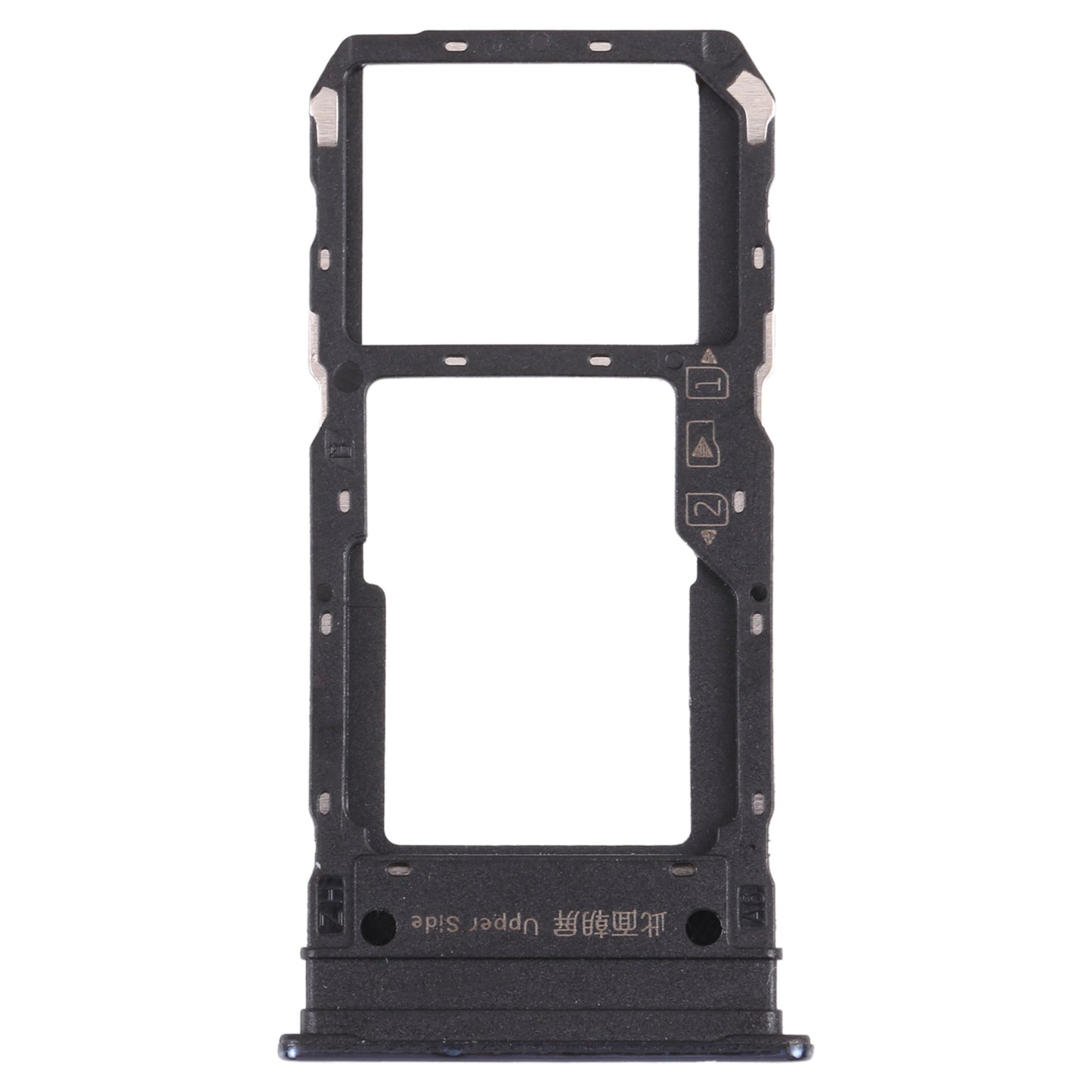 For vivo Y76s V2156A SIM Card Tray + SIM Card Tray / Micro SD Card Tray (Black)