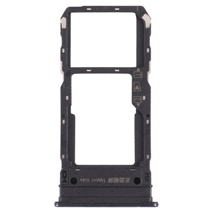 For vivo Y76s V2156A SIM Card Tray + SIM Card Tray / Micro SD Card Tray (Black)