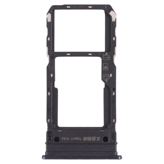 For vivo Y76s V2156A SIM Card Tray + SIM Card Tray / Micro SD Card Tray (Black)
