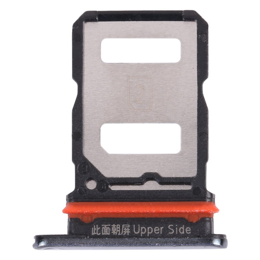 For vivo V21 / V21 5G V2066 V2108 V2050 SIM Card Tray + SIM Card Tray / Micro SD Card Tray (Black)
