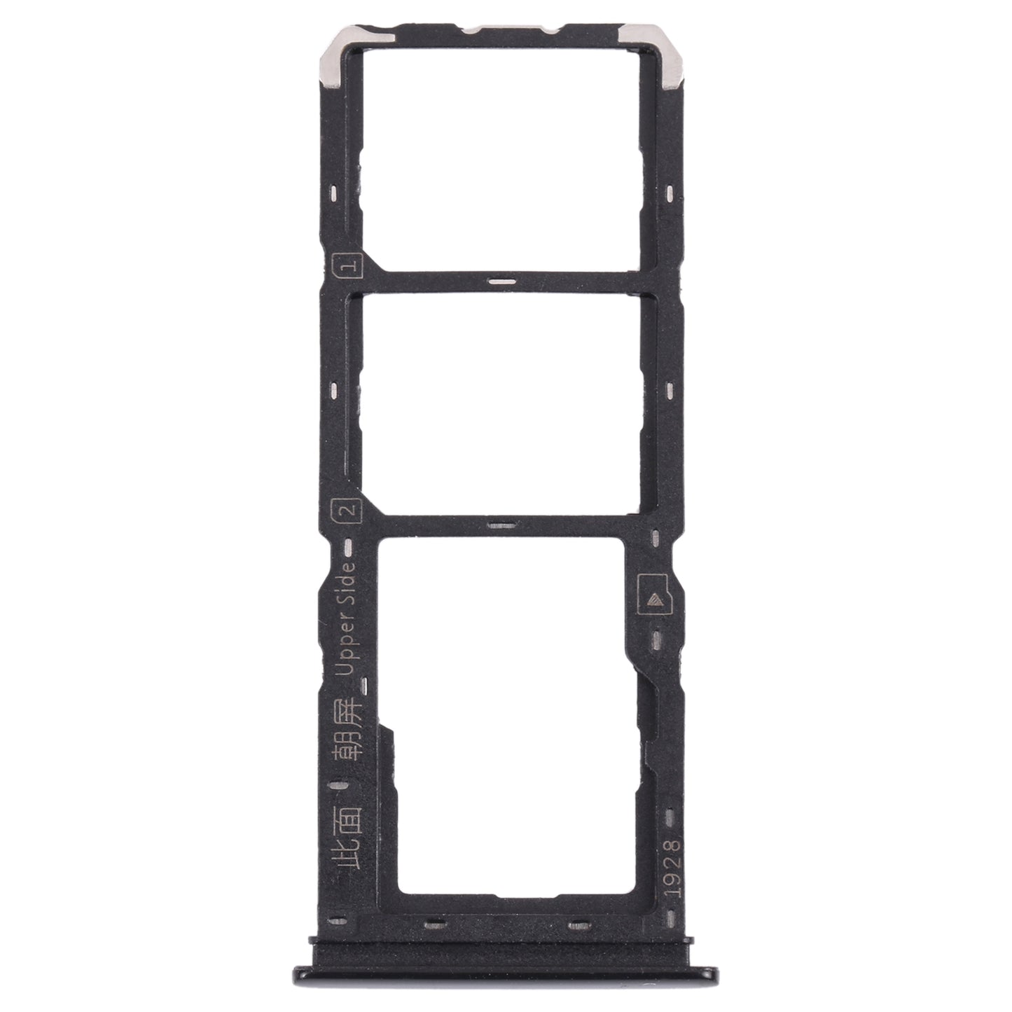 For vivo Y11s V2028 SIM Card Tray + SIM Card Tray + Micro SD Card Tray (Black)