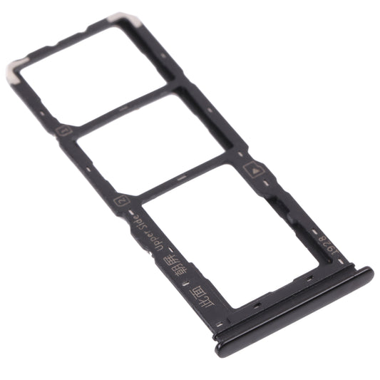 For vivo Y11s V2028 SIM Card Tray + SIM Card Tray + Micro SD Card Tray (Black)
