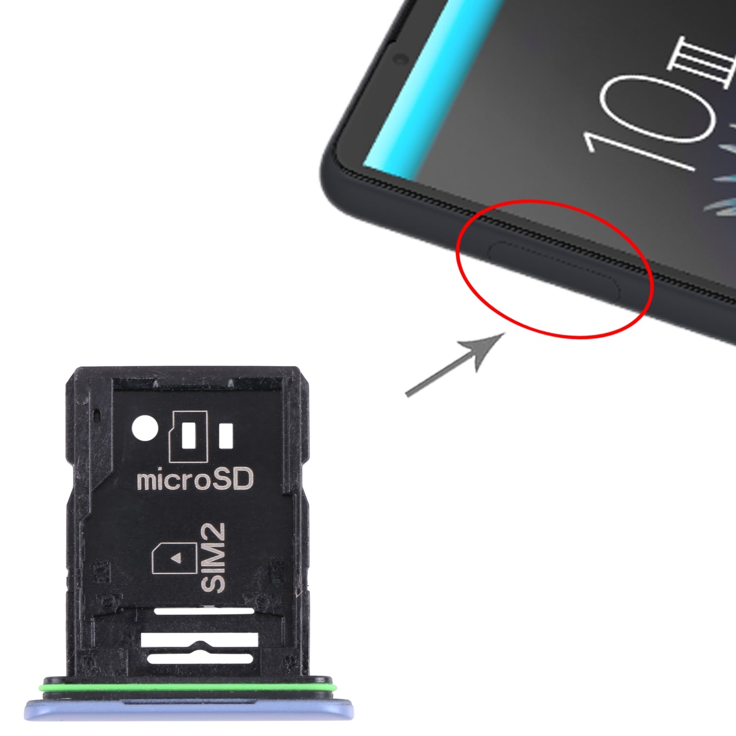 Original SIM Card Tray + SIM Card Tray / Micro SD Card Tray for Sony Xperia 10 III(Blue)