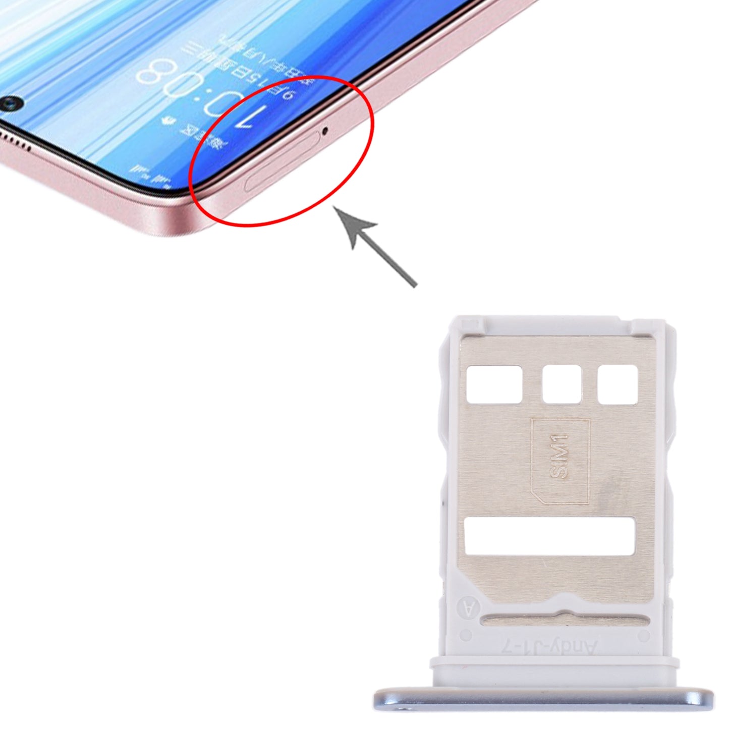 SIM Card Tray + SIM Card Tray for Honor X30 5G (Grey)