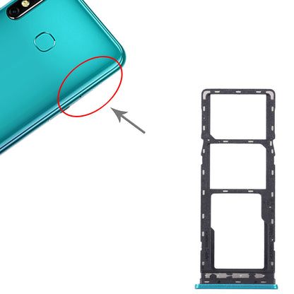 For Infinix Zero 8 X687 SIM Card Tray + SIM Card Tray + Micro SD Card Tray (Green)