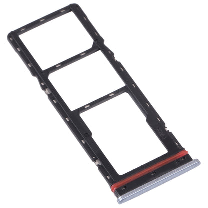 For Tecno Spark 7 KF6 SIM Card Tray + SIM Card Tray + Micro SD Card Tray (Silver)