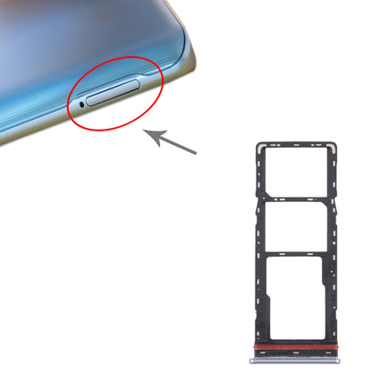 For Tecno Spark 7 Pro SIM Card Tray + SIM Card Tray + Micro SD Card Tray (Silver)