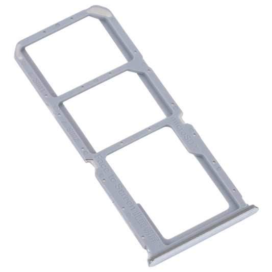 For OPPO A95 4G/Reno6 Lite SIM Card Tray + SIM Card Tray + Micro SD Card Tray (Silver)