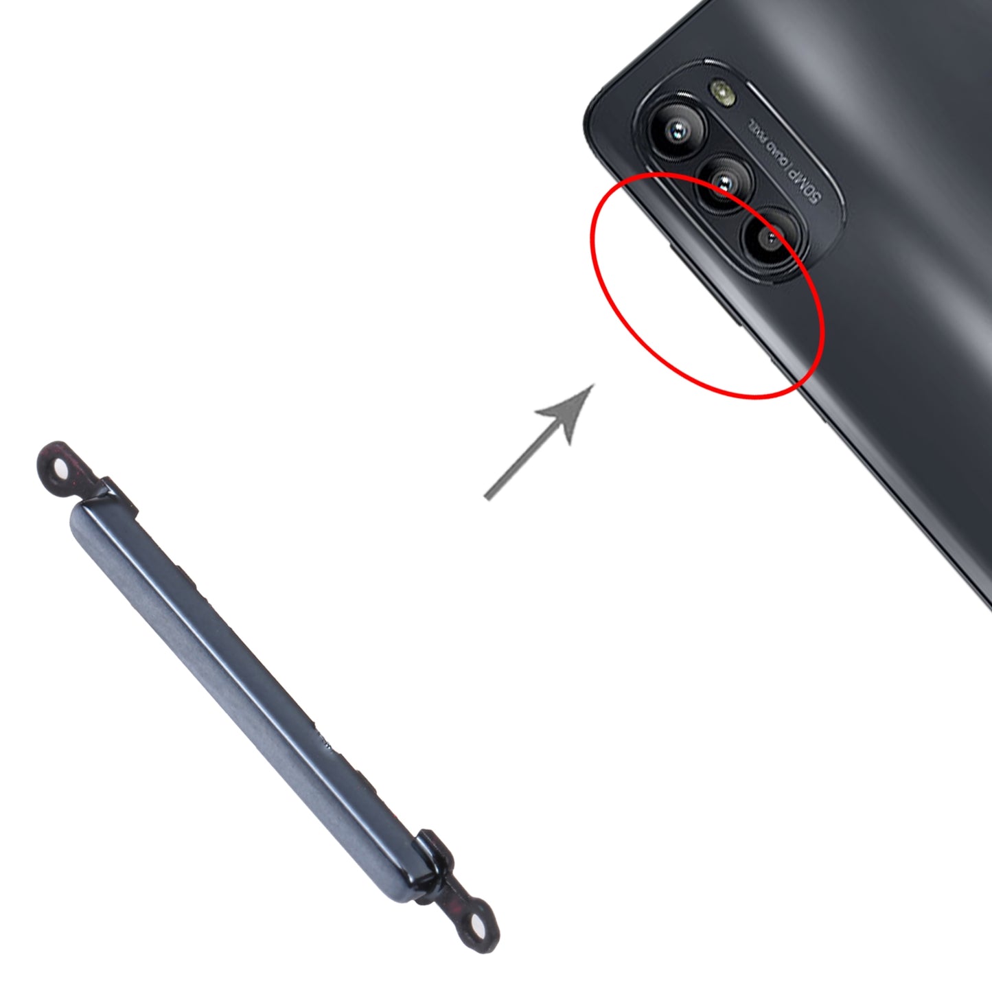 For Motorola Moto G52 Volume Control Button (Black)