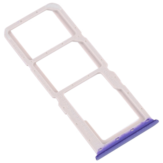 For OPPO A52 4G SIM Card Tray + SIM Card Tray + Micro SD Card Tray (Blue)