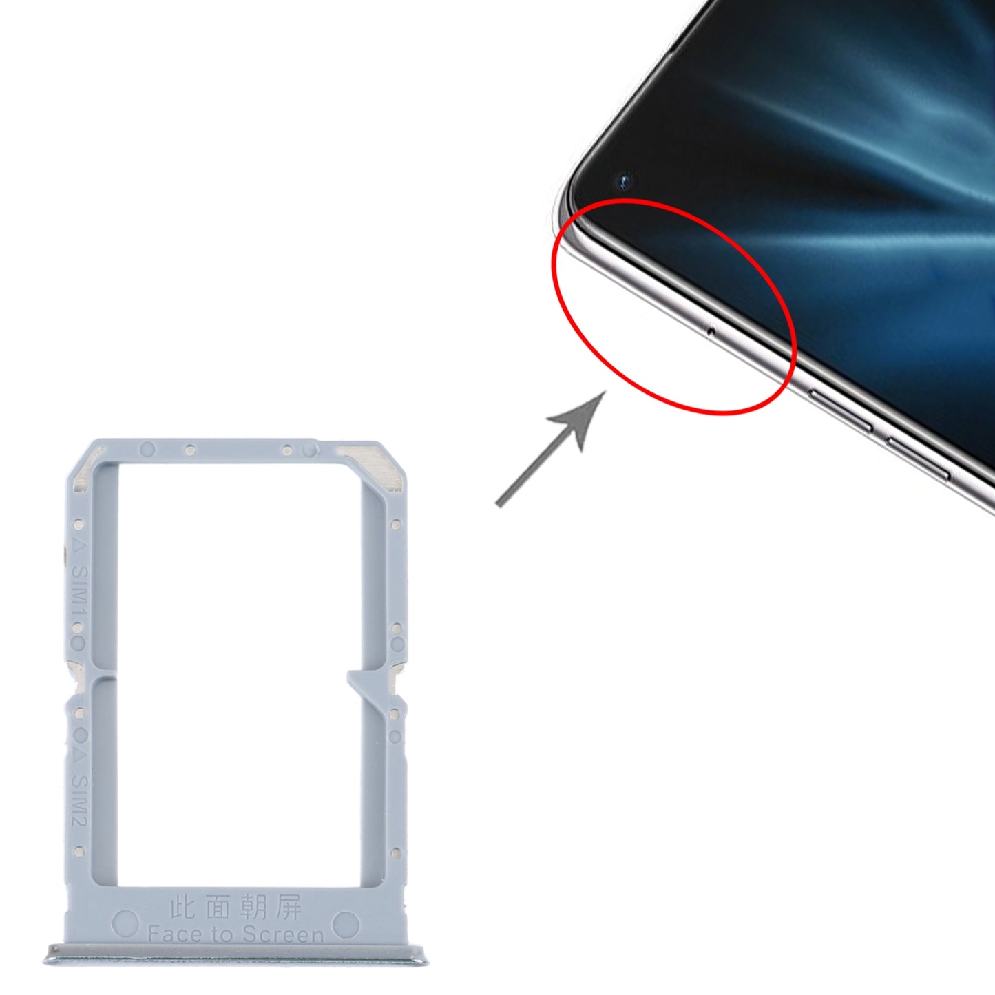 For OPPO K9 SIM Card Tray + SIM Card Tray (Silver)