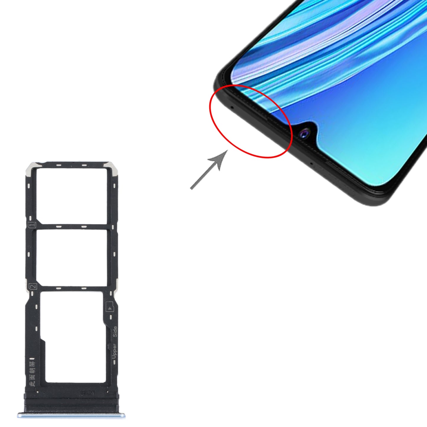 For vivo Y21 2021 / Y21S / Y21T / Y21T India SIM Card Tray + SIM Card Tray + Micro SD Card Tray (Light Blue)