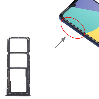 For Alcatel 1V 2021 Original SIM Card Tray + SIM Card Tray + Micro SD Card Tray(Black)